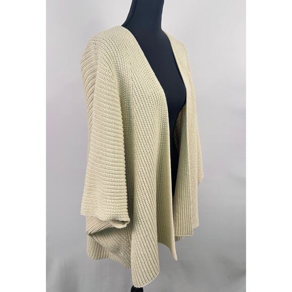 Akemi + Kin Beige Knit Open Front Drape Batwing Cardigan One Size - Picture 4 of 6
